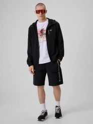 4F Spodenki casual męskie - czarne M. Czarne krótkie spodenki sportowe 4F, m, bez wzorów, z dresówki. Za 149.99 zł.
