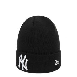 Czarna Czapka Z Daszkiem New Era Mlb Essential Ny Yankees Dorosłych. Czarne czapki z daszkiem New Era, na zimę, bez wzorów. Za 139.99 zł.