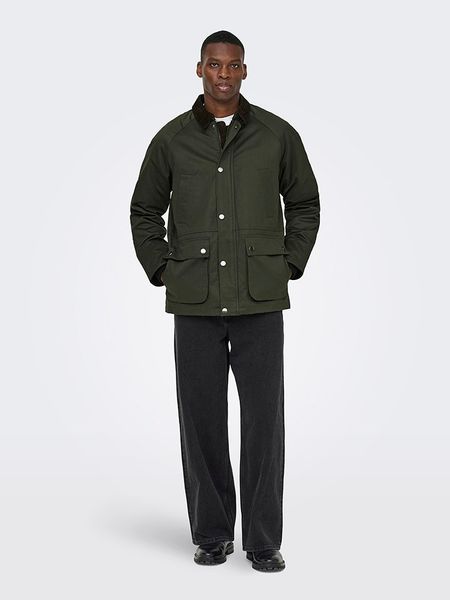 ONLY & SONS Kurtka koszulowa w kolorze ciemnozielonym rozmiar: M. Zielone kurtki Only & Sons, m, bez wzorów, bez kaptura. Za 191.88 zł.