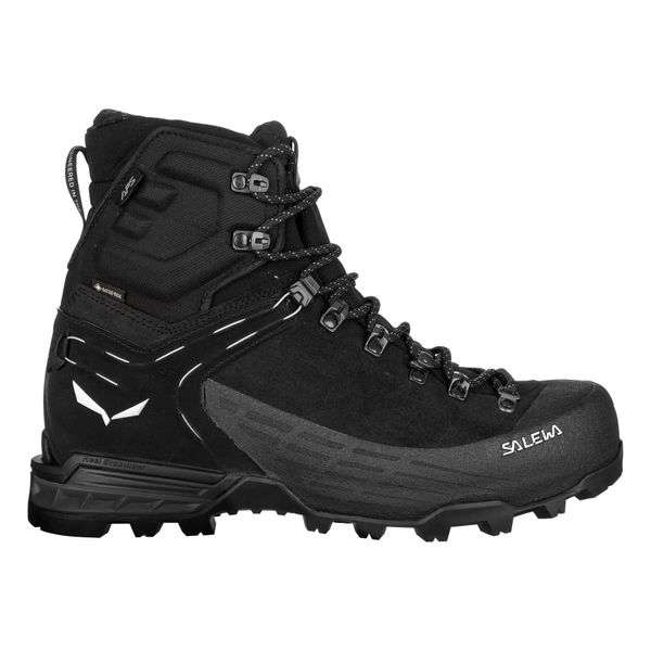 Buty do wspinaczki górskiej Salewa Ortles Ascent Mid GTX. Czarne buty turystyczne Salewa, na zimę, bez wzorów, z gore-texu, bez zapięcia, wspinaczkowe, gore-tex. Za 1,774.65 zł.