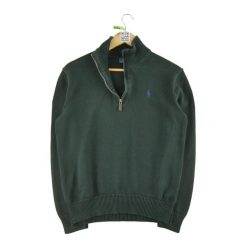Second life - Męski czarny sweter z wysokim kołnierzem - Stan bardzo dobry. Czarne golfy RALPH LAUREN, m, bez wzorów, bez ramiączek. Za 253.76 zł.