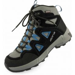 Męskie buty trekkingowe Alpina Tracker Mid Blue. Czarne buty trekkingowe Alpina, bez wzorów, bez zapięcia. Za 439.99 zł.