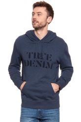 MUSTANG BLUZA Terry Hoodie BLUE NIGHTS 1006030 4085. Niebieskie bluzy Mustang, m, bez wzorów, z kapturem. W wyprzedaży za 69.99 zł.