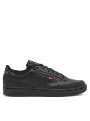 Reebok Sneakersy Club C 100000153 Czarny. Czarne buty sportowe casual Reebok, bez wzorów, z materiału, bez zapięcia. Za 263.00 zł.