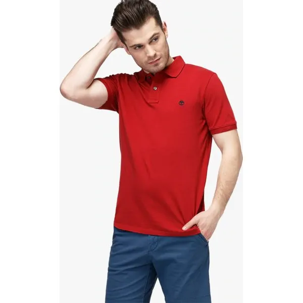 Timberland Polo Merrymeeting Rv Stretch , bordowy, rozmiar L. Czerwone koszulki polo sportowe Timberland, l, bez wzorów, z bawełny, bez kołnierzyka, bez ramiączek. W wyprzedaży za 199.99 zł.