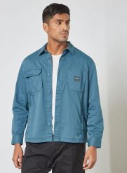 LEE BOX POCKET OVERSHIRT MĘSKA KOSZULA MATERIAŁOWA TEAL L68LQPQO 112117197. Koszule Lee, l, bez wzorów, z materiału, bez kołnierzyka, bez ramiączek. Za 129.99 zł.