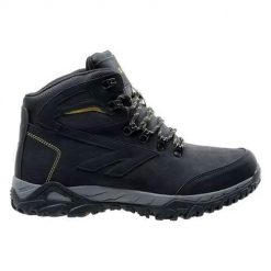 Buty trekkingowe męskie Hi-Tec Medin Mid. Czarne trekkingi Hi-tec, bez wzorów, z gumy, za kostkę, bez zapięcia. Za 335.00 zł.