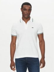 Lacoste Polo PH9875 Biały Regular Fit. Białe koszulki polo LACOSTE, m, bez wzorów, z bawełny, bez kołnierzyka, bez ramiączek. Za 329.99 zł.
