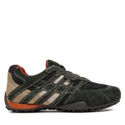 Półbuty Geox. Zielone eleganckie półbuty Geox, bez wzorów, bez obcasa, bez zapięcia. Za 289.99 zł.