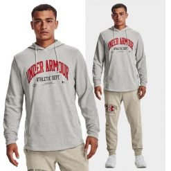 Bluza fitness męska UNDER ARMOUR Rival Athletic z kapturem. Szare bluzy z kapturem Under Armour, m, bez wzorów, z kapturem. W wyprzedaży za 208.04 zł.