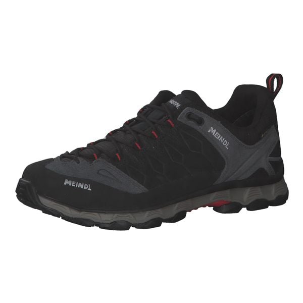 Buty Meindl Lite Trail GTX, z membraną Gore-Tex. Czarne buty trekkingowe MEINDL, bez wzorów, z gore-texu, bez zapięcia, trekkingowe, gore-tex. Za 999.00 zł.