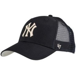 Czapka z daszkiem dla dorosłych MLB New York Yankees Branson Cap. Niebieskie czapki z daszkiem 47 Brand, bez wzorów, z bawełny. Za 99.99 zł.