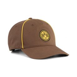 Czapka z daszkiem Borussia Dortmund KING PUMA. Brązowe czapki z daszkiem Puma, bez wzorów. Za 86.99 zł.
