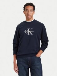 Calvin Klein Jeans Bluza LV04RG278G Granatowy Regular Fit. Niebieskie bluzy Calvin Klein Jeans, m, bez wzorów, z bawełny, bez kaptura. Za 369.99 zł.