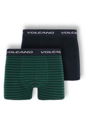 Bawełniane bokserki męskie, dwupak, U-BOXER. Niebieskie bokserki Volcano, m, bez wzorów, z bawełny. Za 69.99 zł.