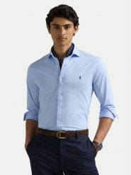 Polo Ralph Lauren Koszula 710899386016 Błękitny Slim Fit. Niebieskie koszule Polo Ralph Lauren, l, bez wzorów, z bawełny, bez kołnierzyka, bez ramiączek. Za 569.99 zł.