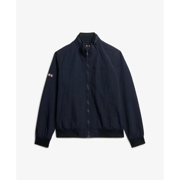 Kurtka nylonowa Superdry Harrington classique. Niebieskie kurtki Superdry, m, bez wzorów, z gumy, bez kaptura. Za 428.40 zł.