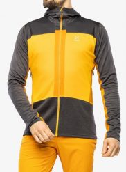 Bluza z kapturem męska Haglofs ROC Flash Mid Hood. Żółte bluzy z kapturem Haglöfs, l, bez wzorów, z materiału, z kapturem. Za 293.89 zł.