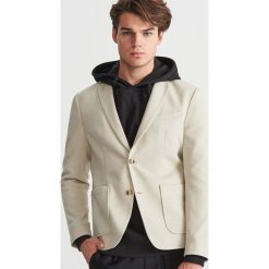 Dzianinowa marynarka slim fit - Beżowy. Garnitury marki Reserved. Za 239.99 zł.