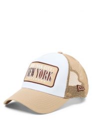 New Era czapka typu trucker Mężczyźni Bawełna (100%) brązowy, ONE SIZE. Brązowe czapki z daszkiem New Era, z aplikacjami, z bawełny. Za 89.95 zł.