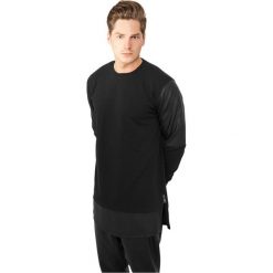 Sweatshirt zapinany na zamek błyskawiczny długi skóra syntetyczna Urban Classics. Czarne bluzy Urban Classics, m, bez wzorów, ze skóry, bez kaptura. Za 181.50 zł.