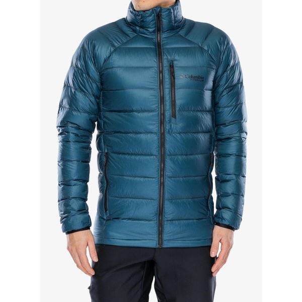 Kurtka ocieplana Columbia Arctic Crest Down Jacket. Niebieskie kurtki Columbia, bez wzorów, bez kaptura. Za 840.99 zł.