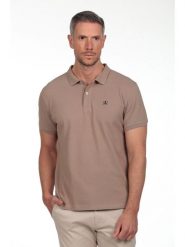 The Time of Bocha Koszulka polo w kolorze beżowym rozmiar: XXL. Brązowe koszulki polo The Time of Bocha, xxl, bez wzorów, z bawełny, bez kołnierzyka, bez ramiączek. Za 86.99 zł.