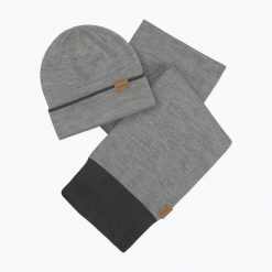 Zestaw czapka + szalik Musto Tipped Beanie & Scarf Gift Set. Szare czapki zimowe Musto, bez wzorów. Za 189.99 zł.