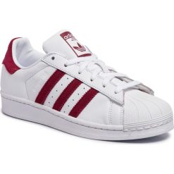 Buty adidas - Superstar EF9240 Ftwwht/Cburgu/Ftwwht. Białe buty sportowe casual Adidas, bez wzorów, z materiału, bez zapięcia, adidas superstar. Za 399.00 zł.