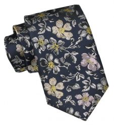 Krawat Męski, Klasyczny - ALTIES - Wzór Kwiatowy. Krawaty i muchy Alties, bez wzorów, z tkaniny. Za 49.00 zł.