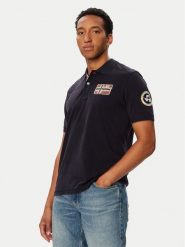 Napapijri Polo Polo Ss NP0A8BLH Granatowy Regular Fit. Niebieskie koszulki polo Napapijri, m, bez wzorów, z bawełny, bez kołnierzyka, bez ramiączek. Za 439.99 zł.