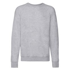 Lekka Raglanowa Bluza Unisex Dla Dorosłych. Szare bluzy Fruit of the Loom, m, bez wzorów, bez kaptura. Za 71.99 zł.