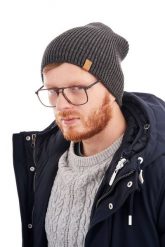 Męska czapka Brødrene cz7 9920 c. szara. Szare czapki zimowe bez wzorów. Za 49.90 zł.