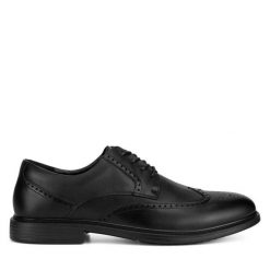 Półbuty Sergio Bardi. Czarne eleganckie półbuty Sergio Bardi, bez wzorów, bez obcasa, bez zapięcia. Za 159.99 zł.