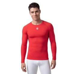 Męska sportowa podkoszulka Siroko Blayer Red M. Czerwone bielizna termoaktywna SIROKO, m, bez wzorów, z materiału, bez ramiączek, do biegania. Za 124.00 zł.