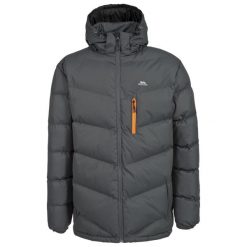 Kurtka Męska Ocieplana. Czarne kurtki Trespass, l, bez wzorów, z puchu, bez kaptura. Za 302.99 zł.