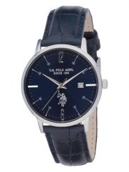 U.S. Polo Assn. Zegarek kwarcowy w kolorze srebrno-granatowym rozmiar: onesize. Niebieskie, analogowe zegarki U.S. Polo Assn., metalowe. Za 226.10 zł.