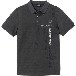 Shirt polo Slim fit bonprix antracytowy melanż. Koszulki polo bonprix. Za 54.99 zł.