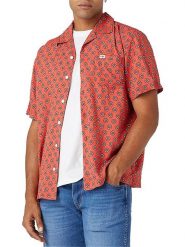 Wrangler Koszula - Regular fit - w kolorze ceglanym rozmiar: L. Czerwone koszule Wrangler, l, bez wzorów, z wiskozy, bez kołnierzyka, bez ramiączek. Za 119.40 zł.