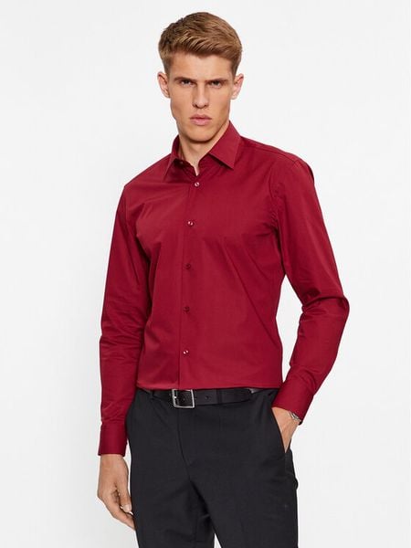 Boss Koszula H-Hank-Kent-C1-214 50469345 Czerwony Slim Fit. Czerwone koszule Boss, m, bez wzorów, z bawełny, bez kołnierzyka, bez ramiączek. Za 289.99 zł.