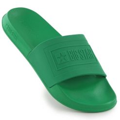 Klapki męskie plażowe basenowe zielone Big Star NN174650. Zielone klapki z materiału. Za 152.44 zł.