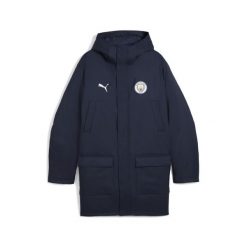 Męska zimowa kurtka treningowa Manchester City PUMA. Niebieskie kurtki Puma, na zimę, l, bez wzorów, bez kaptura. Za 699.00 zł.