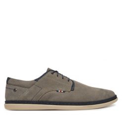 Półbuty Lasocki. Szare eleganckie półbuty Lasocki, bez wzorów, bez obcasa, bez zapięcia. Za 229.99 zł.