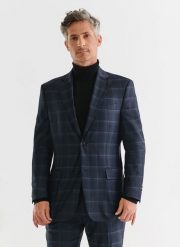 PAKO LORENTE – Granatowa marynarka garniturowa. Garnitury Pako Lorente, bez wzorów. Za 899.99 zł.