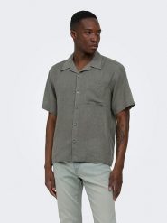 ONLY & SONS Koszula "Onslaurence" w kolorze szarym rozmiar: S. Szare koszule Only & Sons, s, bez wzorów, bez kołnierzyka, bez ramiączek. Za 69.91 zł.