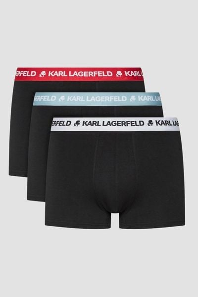 KARL LAGERFELD Zestaw czarnych bokserek 3PACKLogo Trunk Colorband, Rozmiar S. Czarne bezrękawniki KARL LAGERFELD, m, bez wzorów, bez kołnierzyka, bez ramiączek. W wyprzedaży za 99.99 zł.