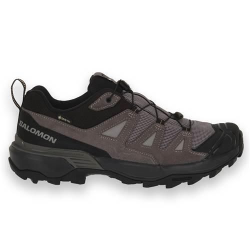 Buty trekkingowe męskie Salomon X Ultra 360 Gtx Lth. Szare buty trekkingowe Salomon, bez wzorów, z materiału, bez zapięcia. Za 847.00 zł.