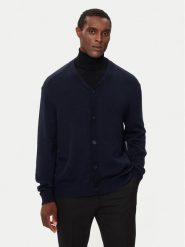 Armani Exchange Kardigan 6DZE1G ZM1LZ 1510 Granatowy Regular Fit. Niebieskie swetry rozpinane Armani Exchange, l, bez wzorów, z bawełny, bez kołnierzyka, bez ramiączek. Za 339.99 zł.