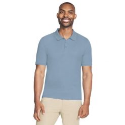 Koszulka polo z krótkim rękawem męska Off Duty Polo. Niebieskie koszulki polo sportowe Skechers, m, bez wzorów, z bawełny, bez kołnierzyka, bez ramiączek. Za 179.99 zł.