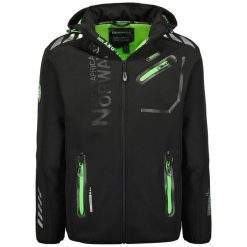 Kurtka softshell męska Geographical Norway ROYAUTE Black/Green. Czarne kurtki Geographical Norway, na wiosnę, m, bez wzorów, z elastanu. Za 249.00 zł.